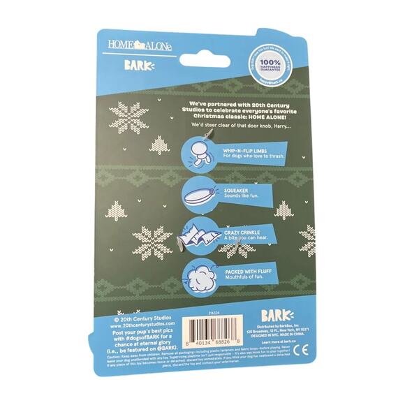 Bark Home Alone Harry Dog Toy Christmas Villain Squeaky Crinkle Plush Holiday - Picture 5 of 5